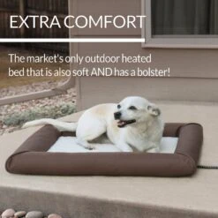 K&H Pet Products Deluxe Lectro-Soft Outdoor Heated Bolster Cat & Dog Bed -Cozy Paws 100518 PT2. AC SS1800 V1647916661