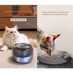 GroovyPets 2.5-L Translucent Pet Drinking Water Fountain Waterer For Cats & Dogs -Cozy Paws 1016934 PT2. AC SS1800 V1700598930
