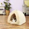 Best Pet Supplies Fleece Tent Covered Cat & Dog Bed, Tan -Cozy Paws 107132 MAIN. AC SS1800 V1566250838