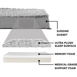 FurHaven NAP Deluxe Memory Foam Pillow Dog Bed With Removable Cover -Cozy Paws 111424 PT3. AC SS1800 V1693600218