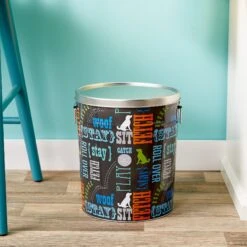 Paw Prints Pet Food Storage Bin, Word Design -Cozy Paws 113775 PT8. AC SS1800 V1521735847
