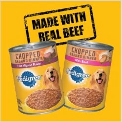 Pedigree Chopped Ground Dinner Filet Mignon Flavor & Beef Adult Canned Wet Dog Food Variety Pack -Cozy Paws 114333 PT2. AC SS1800 V1607645847