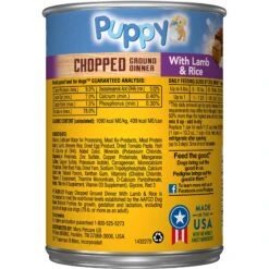 Pedigree Puppy Chopped Ground Lamb & Rice Recipe Wet Canned Dog Food -Cozy Paws 114380 PT2. AC SS1800 V1567793307