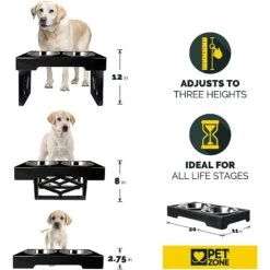 Pet Zone Designer Diner Adjustable Elevated Dog & Cat Bowls, 7-cup -Cozy Paws 115664 PT2. AC SS1800 V1639016588