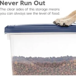 IRIS USA 2-Piece WeatherPro Airtight Stackable Dog Cat & Bird Food Pet Food Storage Container Combo & Treat Box, Navy, 35-lb -Cozy Paws 116487 PT6. AC SS1800 V1494280073