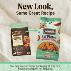 Merrick Lil' Plates Grain-Free Small Breed Dry Dog Food Senior Real Chicken + Sweet Potato Recipe -Cozy Paws 117751 PT1. AC SS1800 V1687787546