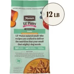 Merrick Lil' Plates Grain-Free Small Breed Dry Dog Food Senior Real Chicken + Sweet Potato Recipe -Cozy Paws 117751 PT2. AC SS1800 V1687787545
