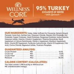 Wellness CORE 95% Grain-Free Turkey & Spinach Canned Dog Food -Cozy Paws 120813 PT5. AC SS1800 V1613574134