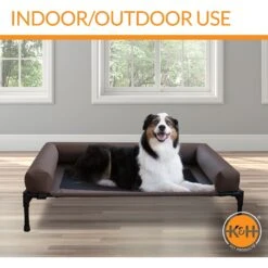 K&H Pet Products Original Bolster Pet Cot Elevated Dog Bed, Chocolate -Cozy Paws 121246 PT4. AC SS1800 V1620844404