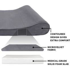 FurHaven Microvelvet Luxe Lounger Orthopedic Cat & Dog Bed With Removable Cover -Cozy Paws 127544 PT5. AC SS1800 V1698696472