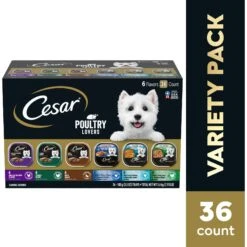 Cesar Poultry Lovers Variety Pack Small Breed Adult Wet Dog Food Trays -Cozy Paws 128541 PT2. AC SS1800 V1695655098