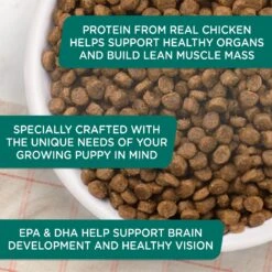 Rachael Ray Nutrish Bright Puppy Natural Real Chicken & Brown Rice Recipe Dry Dog Food -Cozy Paws 129819 PT8. AC SS1800 V1657655411