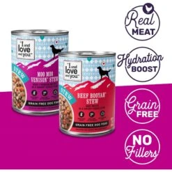 I And Love And You Beef Booyah And Moo Moo Venison Stew Grain-Free Combo Pack Canned Dog Food -Cozy Paws 130169 PT1. AC SS1800 V1612405909