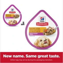 Hill's Science Diet Puppy Small & Mini Savory Stew Chicken & Vegetable Wet Dog Food Trays -Cozy Paws 133604 PT1. AC SS1800 V1692734464