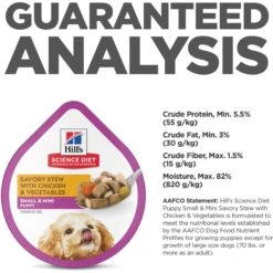 Hill's Science Diet Puppy Small & Mini Savory Stew Chicken & Vegetable Wet Dog Food Trays -Cozy Paws 133604 PT6. AC SS1800 V1692727477