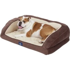 Serta Quilted Orthopedic Bolster Dog Bed With Removable Cover -Cozy Paws 135502 PT3. AC SS1800 V1566395426