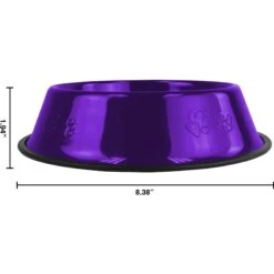 Platinum Pets Non-Skid Stainless Steel Embossed Dog & Cat Bowl -Cozy Paws 135811 PT4. AC SS1800 V1628181395