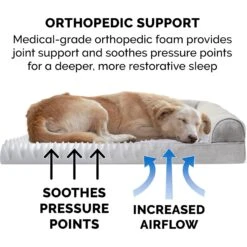 FurHaven Faux Fur Orthopedic Bolster Dog Bed With Removable Cover -Cozy Paws 138410 PT3. AC SS1800 V1693926317