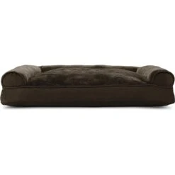 FurHaven Plush & Suede Bolster Dog Bed With Removable Cover -Cozy Paws 138439 PT2. AC SS1800 V1586533556