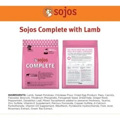 Sojos Complete Lamb Recipe Adult Grain-Free Freeze-Dried Dehydrated Dog Food -Cozy Paws 139205 PT6. AC SS1800 V1611088601