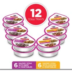 Hill's Science Diet Adult Small Paws Chicken & Vegetables & Beef & Vegetables Variety Pack Wet Dog Food Trays -Cozy Paws 140080 PT2. AC SS1800 V1692727478