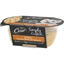 Cesar Simply Crafted Chicken, Carrots, Barley & Spinach Limited-Ingredient Adult Wet Dog Food Topper -Cozy Paws 141024 PT2. AC SS1800 V1695649464