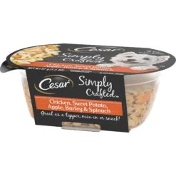 Cesar Simply Crafted Chicken, Sweet Potato, Apple, Barley & Spinach Limited-Ingredient Adult Wet Dog Food Topper -Cozy Paws 141030 PT2. AC SS1800 V1695648764