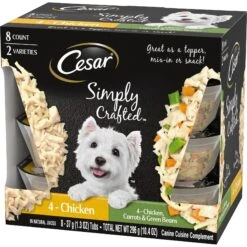 Cesar Simply Crafted Variety Pack Chicken & Chicken, Carrots & Green Beans Limited-Ingredient Adult Wet Dog Food Topper -Cozy Paws 141033 PT2. AC SS1800 V1695650721