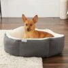 Frisco Sherpa Hexagon Bolster Cat & Dog Bed -Cozy Paws 144813 MAIN. AC SS1800 V1566936169