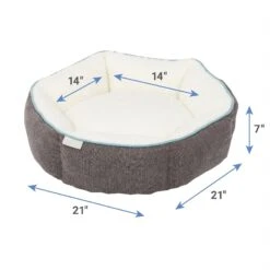 Frisco Sherpa Hexagon Bolster Cat & Dog Bed -Cozy Paws 144813 PT1. AC SS1800 V1635534998