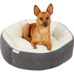 Frisco Sherpa Hexagon Bolster Cat & Dog Bed -Cozy Paws 144813 PT4. AC SS1800 V1578442740
