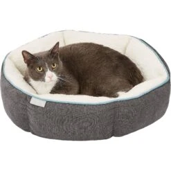 Frisco Sherpa Hexagon Bolster Cat & Dog Bed -Cozy Paws 144813 PT5. AC SS1800 V1578443391