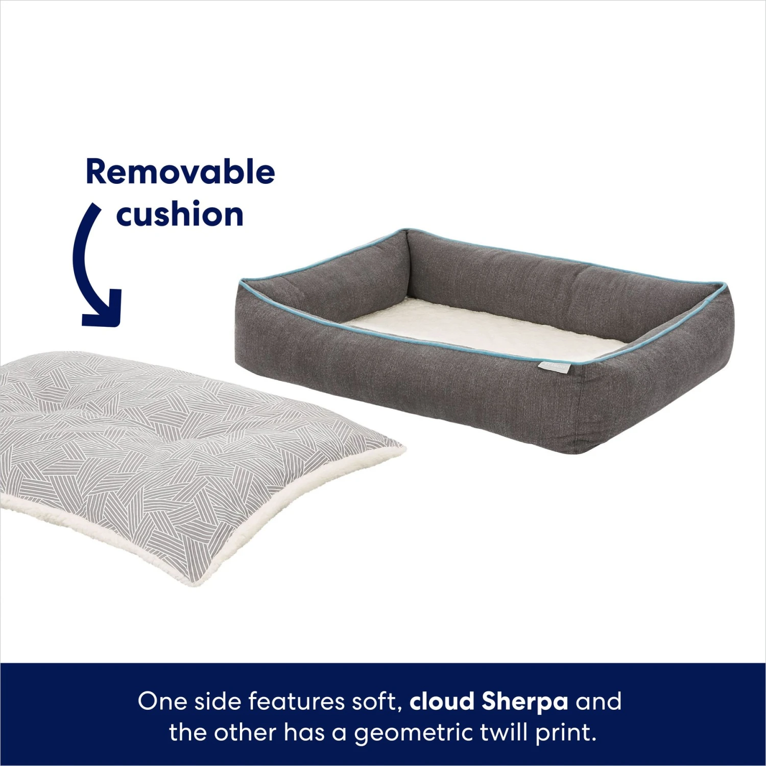 Frisco Sherpa Orthopedic Bolster Cat & Dog Bed 5 Frisco Sherpa Orthopedic Bolster Cat & Dog Bed - Image 3