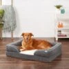 Frisco Plush Orthopedic Front Bolster Cat & Dog Bed W/Removable Cover -Cozy Paws 144862 MAIN. AC SS1800 V1650097927