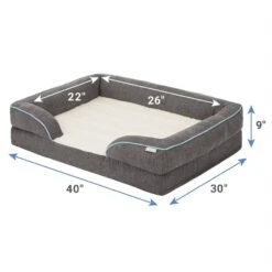 Frisco Plush Orthopedic Front Bolster Cat & Dog Bed W/Removable Cover -Cozy Paws 144862 PT1. AC SS1800 V1650097918