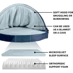 FurHaven Microvelvet Snuggery Orthopedic Cat & Dog Bed With Removable Cover -Cozy Paws 145029 PT3. AC SS1800 V1693918818