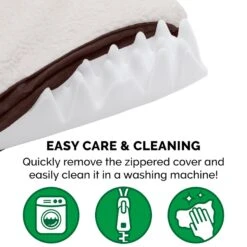 FurHaven Faux Sheepskin & Suede Deluxe Orthopedic Cat & Dog Bed With Removable Cover -Cozy Paws 145039 PT7. AC SS1800 V1606370225