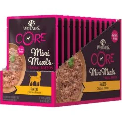 Wellness CORE Grain-Free Small Breed Mini Meals Chicken Pate Dog Food Pouches -Cozy Paws 145498 PT8. AC SS1800 V1598306844