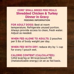 Wellness CORE Grain-Free Small Breed Mini Meals Shredded Chicken & Turkey In Gravy Dog Food Pouches -Cozy Paws 145502 PT5. AC SS1800 V1611769308