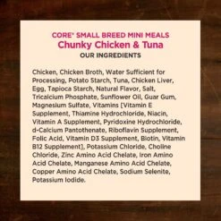 Wellness CORE Grain-Free Small Breed Mini Meals Chunky Chicken & Tuna In Gravy Dog Food Pouches -Cozy Paws 145508 PT4. AC SS1800 V1611771379