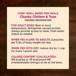Wellness CORE Grain-Free Small Breed Mini Meals Chunky Chicken & Tuna In Gravy Dog Food Pouches -Cozy Paws 145508 PT5. AC SS1800 V1611769316