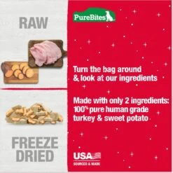PureBites Holiday Turkey & Sweet Potato Freeze-Dried Dog Treats, 2.5-oz Bag -Cozy Paws 145891 PT3. AC SS1800 V1694718644