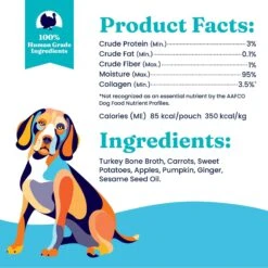 Solid Gold Turkey Grain-Free Bone Broth With Pumpkin & Ginger Dog Food -Cozy Paws 149303 PT3. AC SS1800 V1604616727