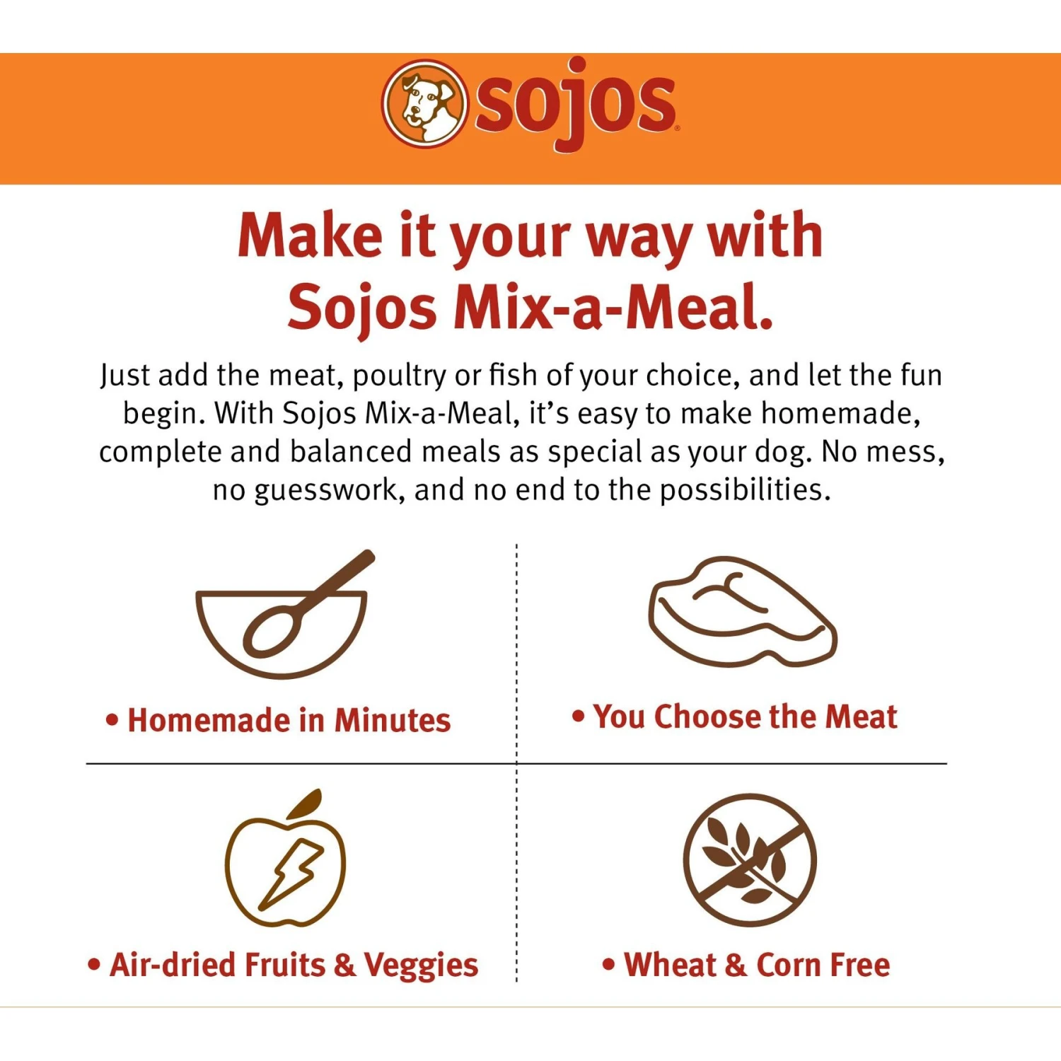 Sojos Mix-A-Meal Fruit & Veggie Pre-Mix Grain-Free Dog Food 5 Sojos Mix-A-Meal Fruit & Veggie Pre-Mix Grain-Free Dog Food - Image 3