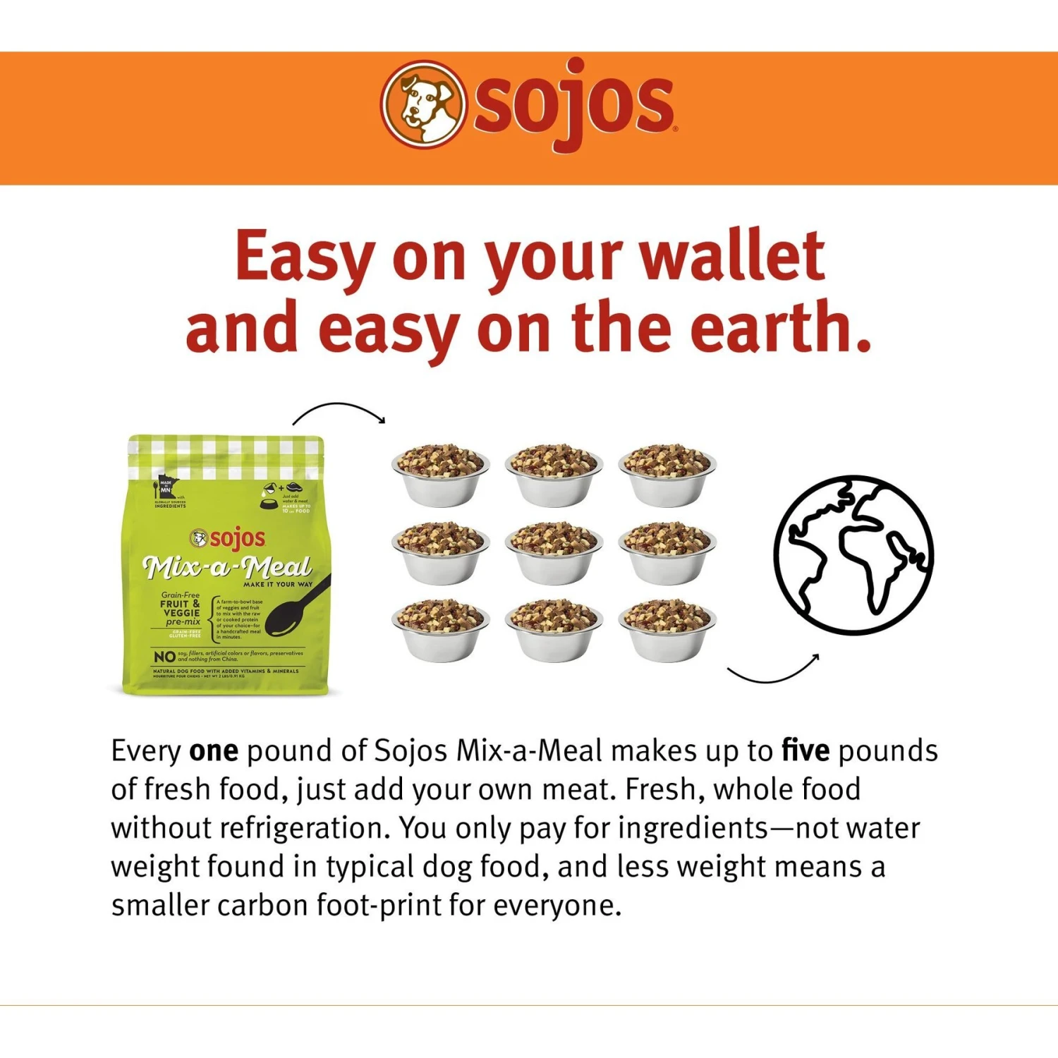Sojos Mix-A-Meal Fruit & Veggie Pre-Mix Grain-Free Dog Food 6 Sojos Mix-A-Meal Fruit & Veggie Pre-Mix Grain-Free Dog Food - Image 4
