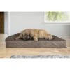 FurHaven Quilted Goliath Chaise Bolster Dog Bed With Removable Cover -Cozy Paws 152602 MAIN. AC SS1800 V1596993438