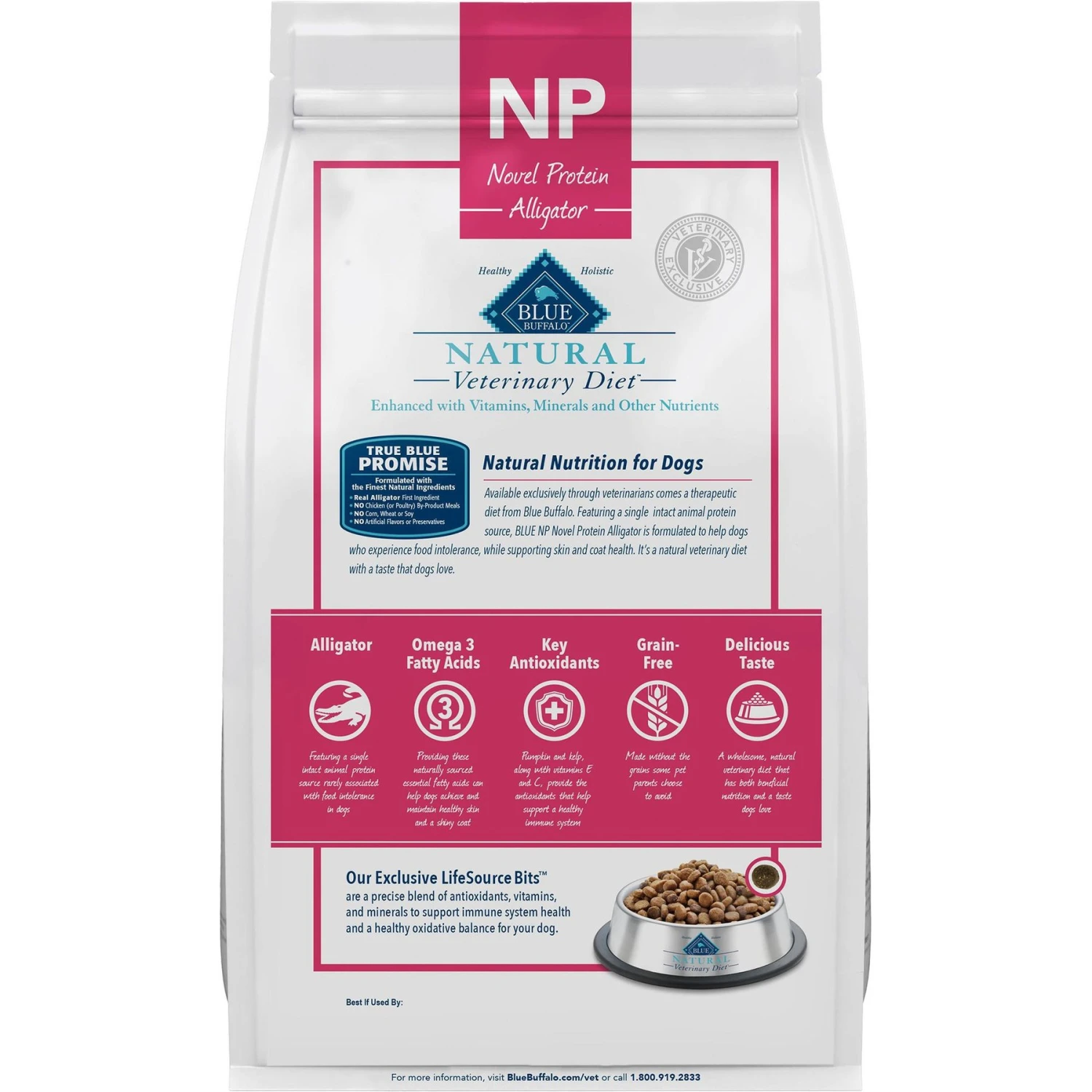 Blue Buffalo Natural Veterinary Diet NP Novel Protein Alligator Grain-Free Dry Dog Food 4 Blue Buffalo Natural Veterinary Diet NP Novel Protein Alligator Grain-Free Dry Dog Food - Image 2
