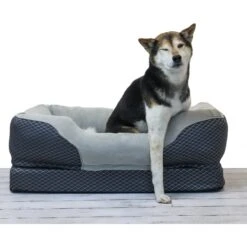 BarksBar Snuggly Sleeper Orthopedic Bolster Dog Bed With Removable Cover, Gray -Cozy Paws 154344 PT6. AC SS1800 V1628020634