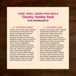 Wellness CORE Mini Meals Chicken & Turkey, Chicken & Lamb Shredded Variety Pack Natural Wet Dog Food Pouches -Cozy Paws 155310 PT4. AC SS1800 V1611772921