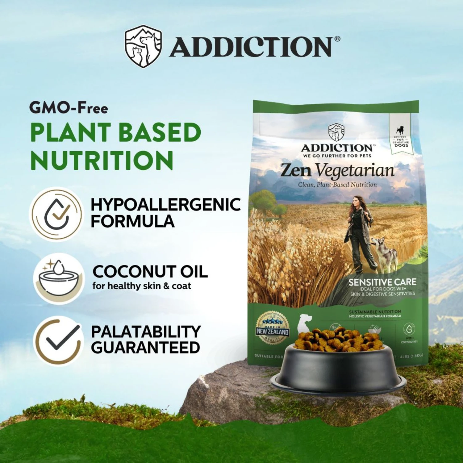 Addiction Zen Holistic Vegetarian Formula Chicken-Free Dry Dog Food 4 Addiction Zen Holistic Vegetarian Formula Chicken-Free Dry Dog Food - Image 2